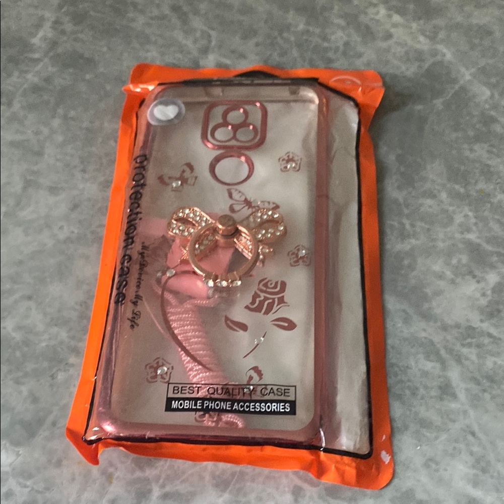 Rose Gold Phone Case with Ring Holder for moto G play 2021